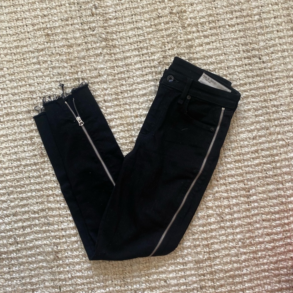 Rag & Bone Zipper Leg Skinny Jeans